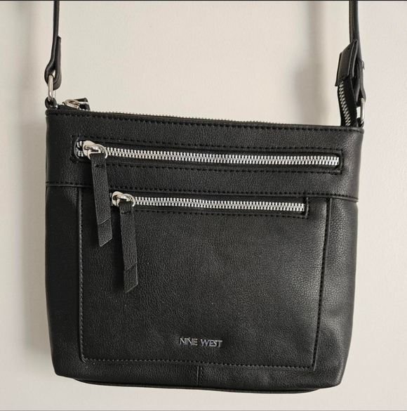 Black Crossbody Bag with Silver Accents - Picture 2 of 4
